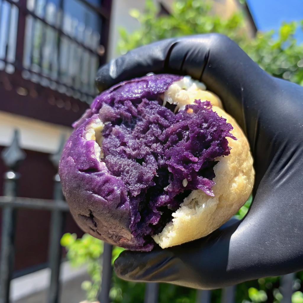 Coconut and ube cookie dough ingredients