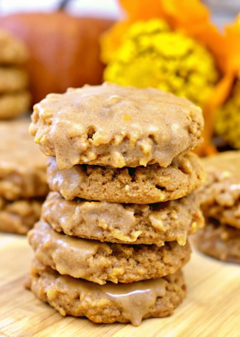 pumpkin oatmeal cookie dough on baking sheet