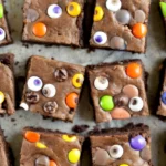 Halloween brownies recipe with candy eyeballs