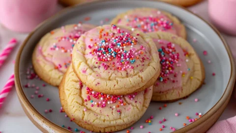 Funfetti sugar cookies for Valentine's Day