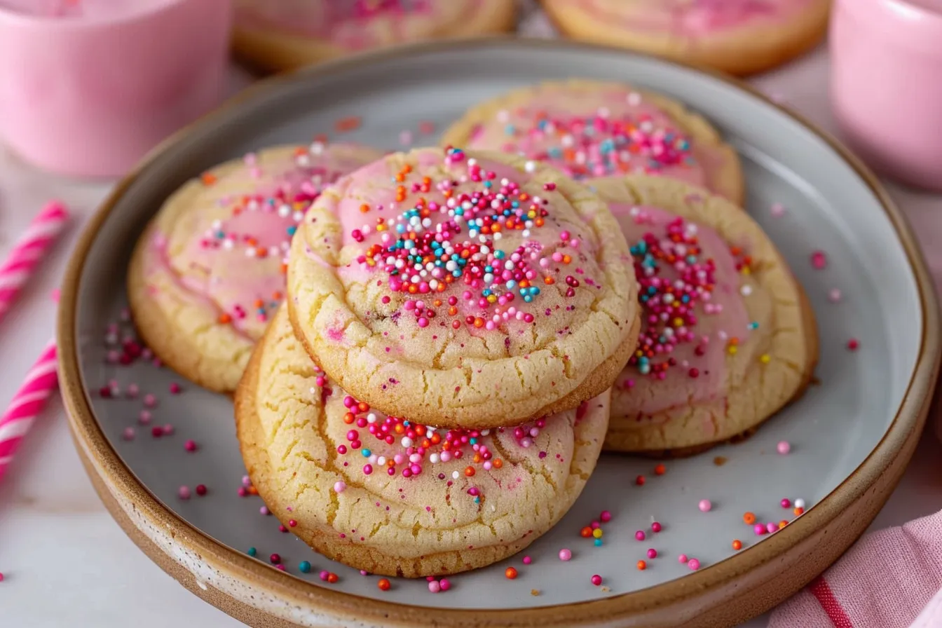 Funfetti sugar cookies for Valentine's Day