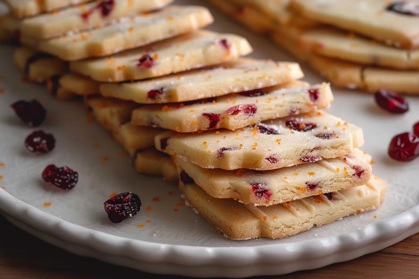 Orange Cranberry Shortbread Cookies