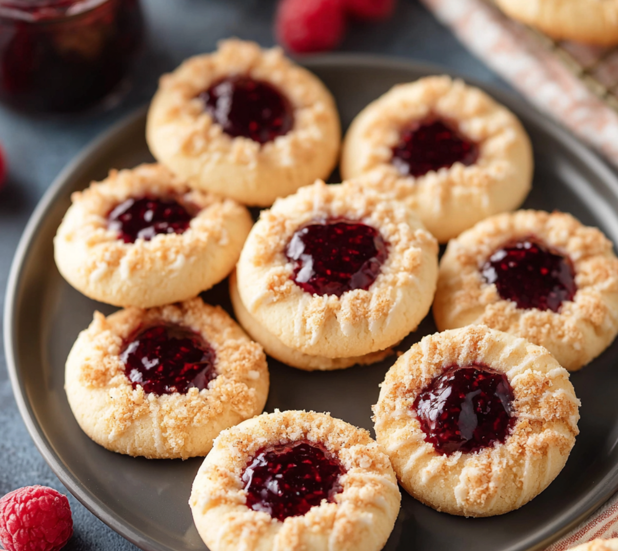 Raspberry Thumbprint Cookies