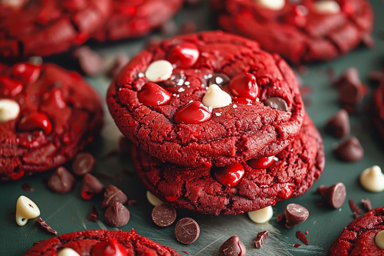 Red Velvet Chocolate Chip Cookies