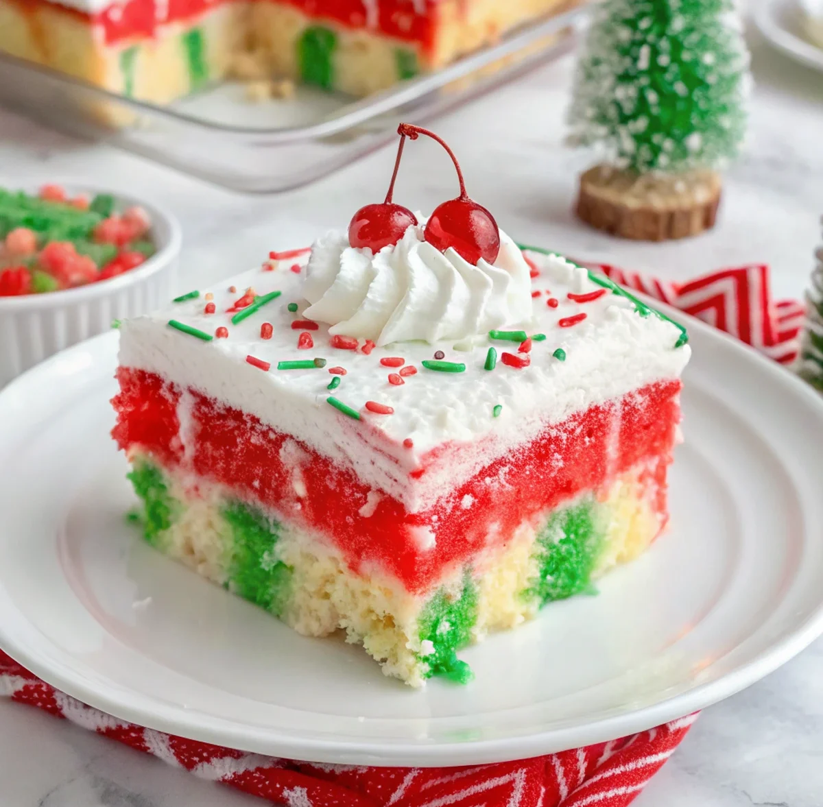 Christmas Jello Poke Cake