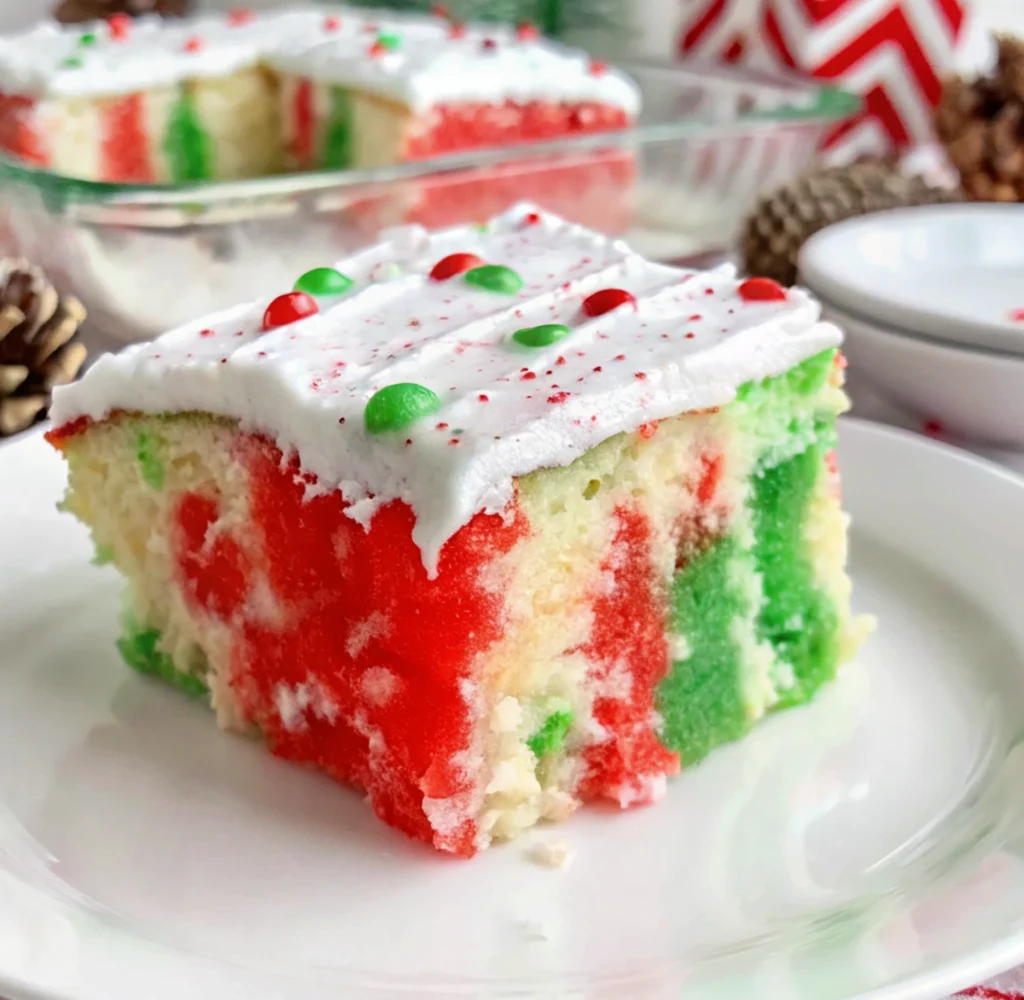 Christmas Jello Poke Cake
