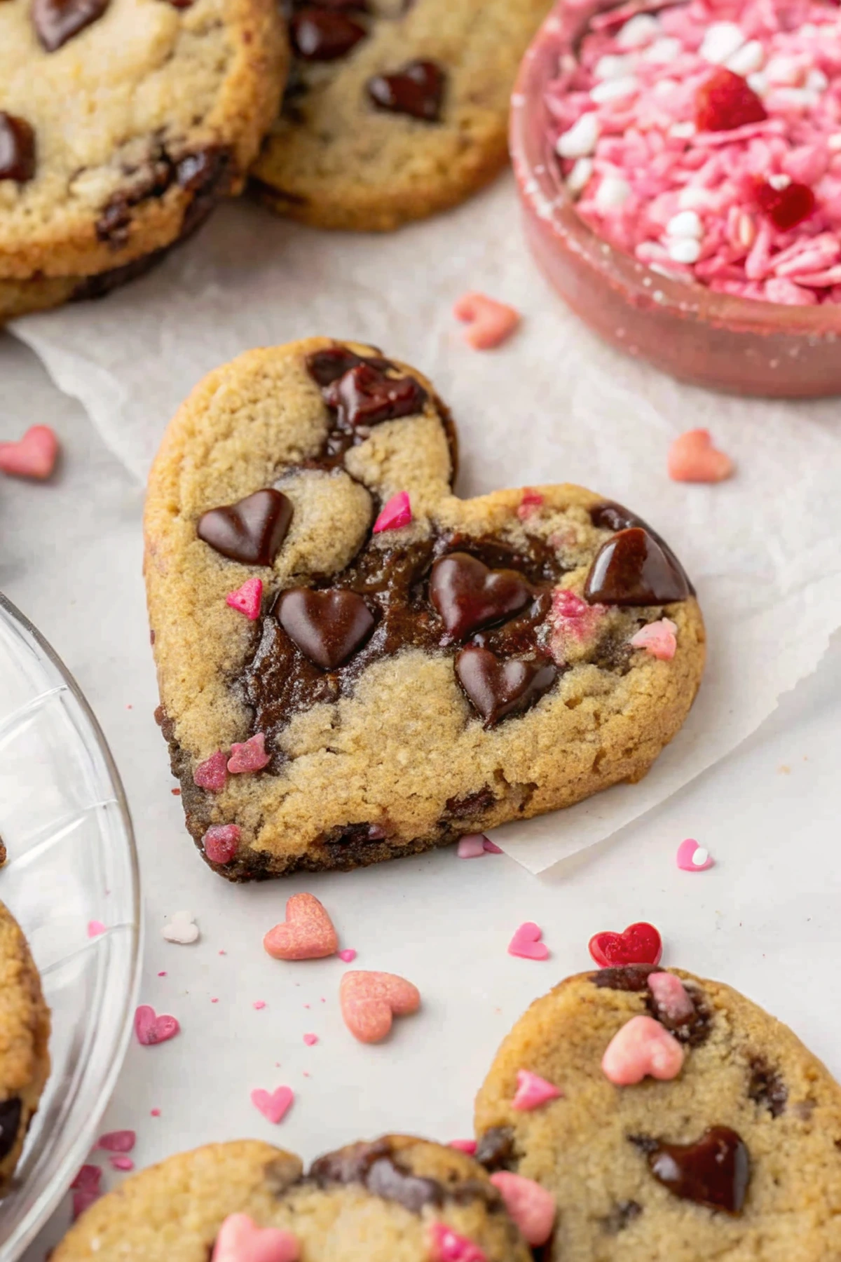 Heart Shaped Chocolate Chip Cookies