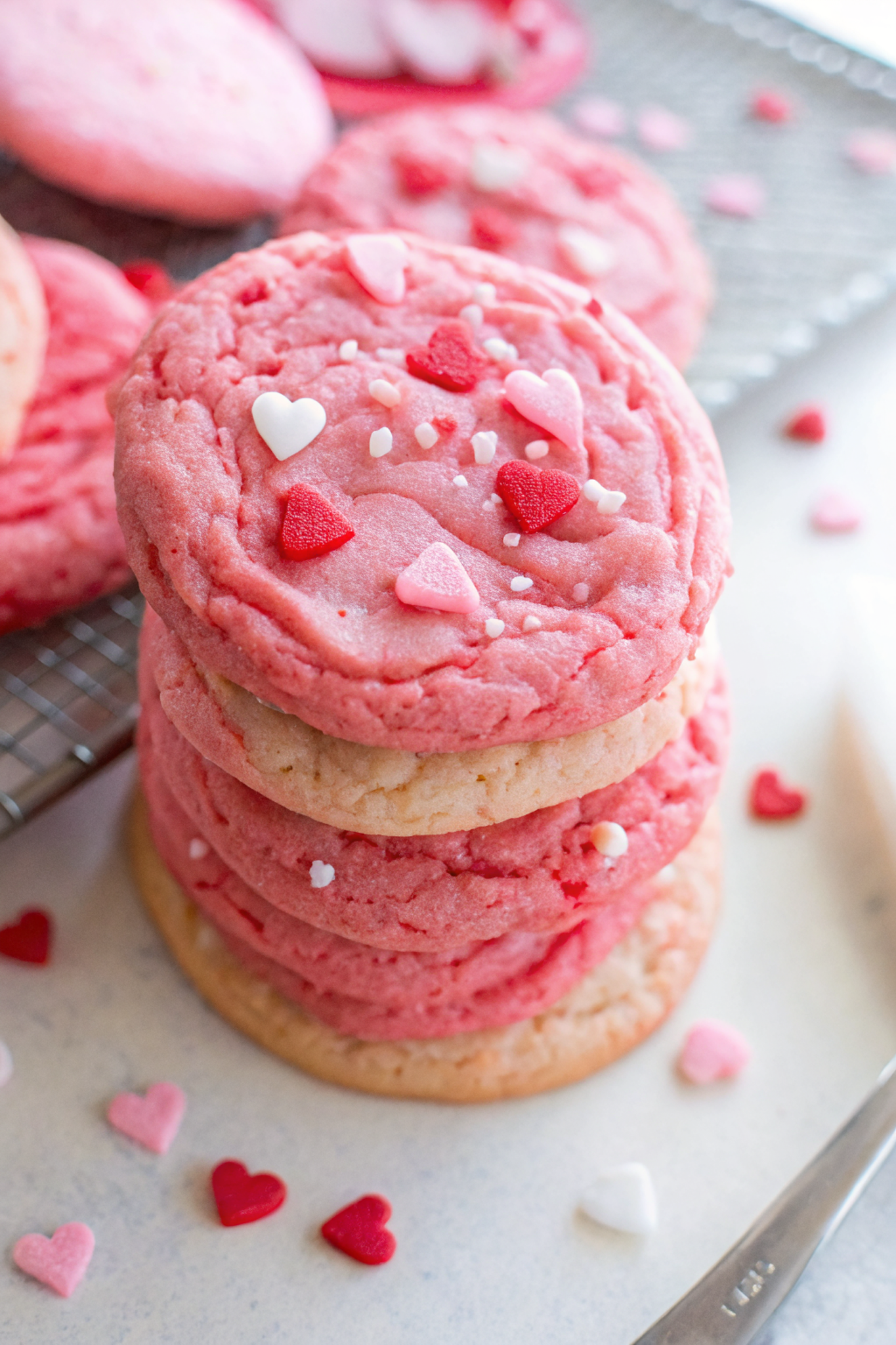 Valentine's Day Cake Mix Cookies