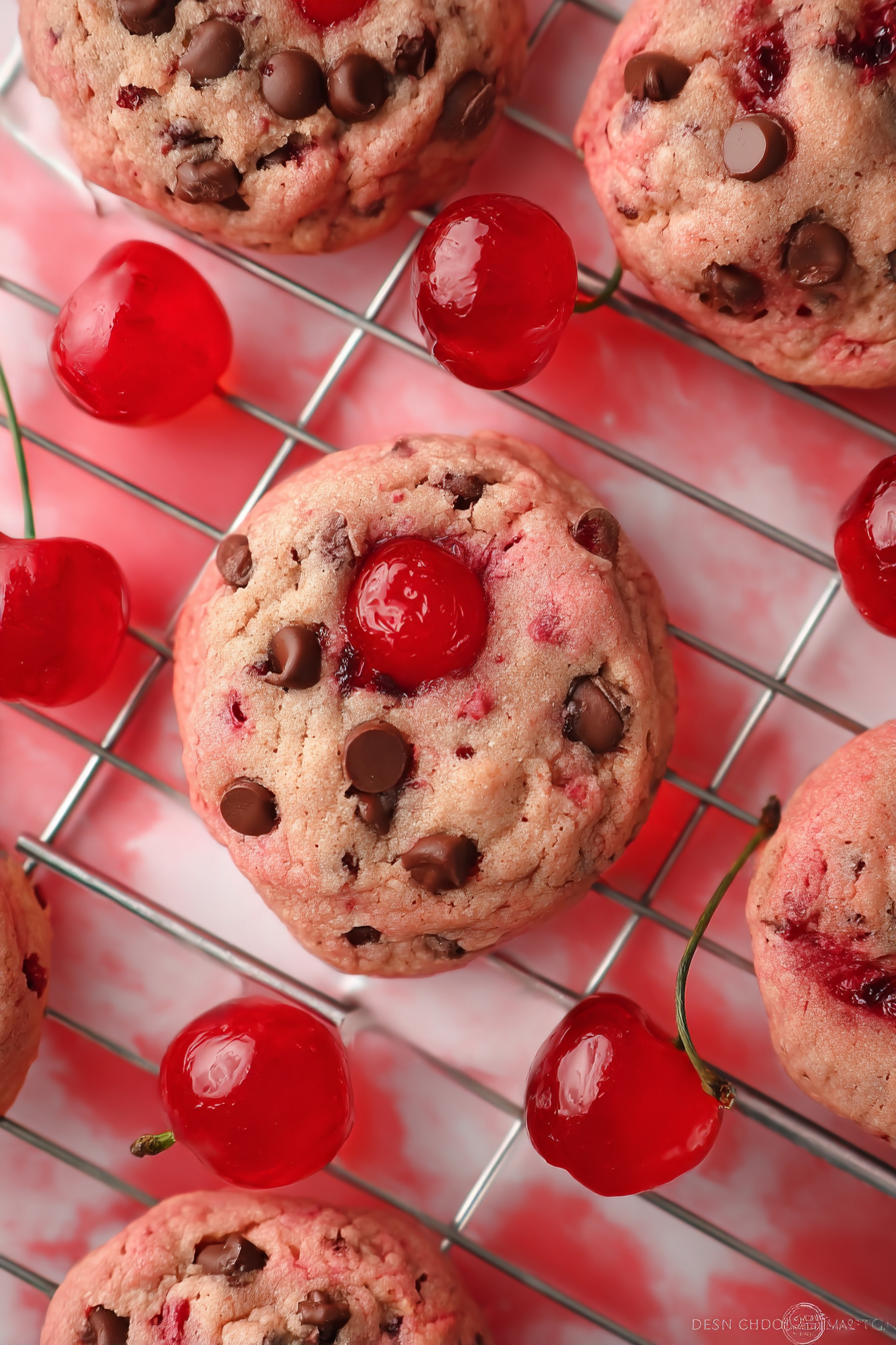 Maraschino Cherry Chocolate Chip Cookies