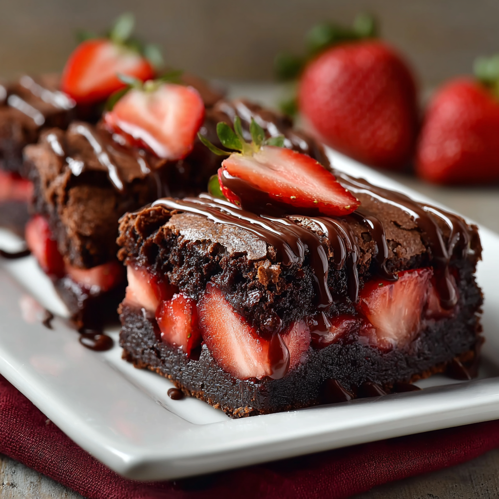 Strawberry Chocolate Ganache Brownies