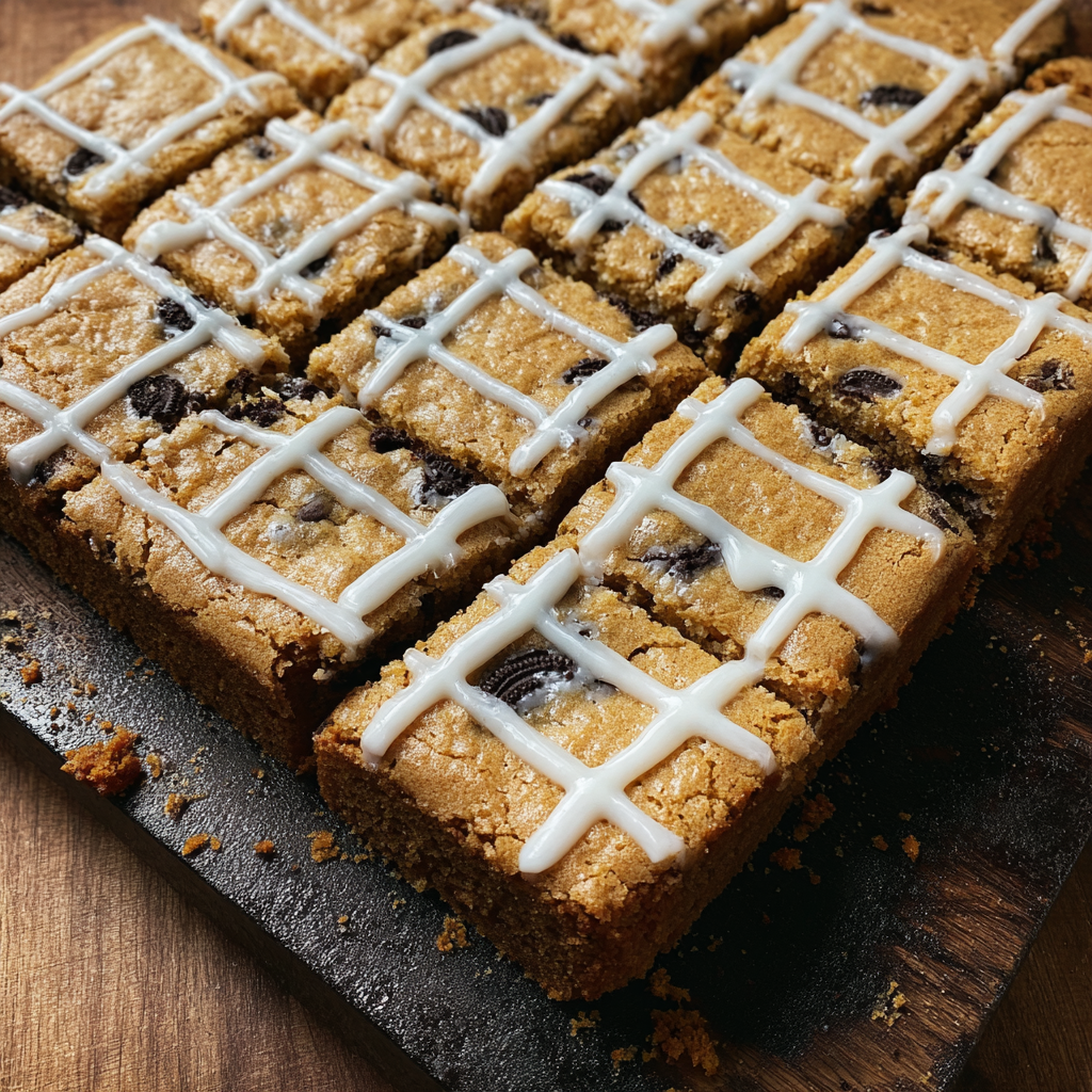 Fudgy Hot Cross Bun Blondies