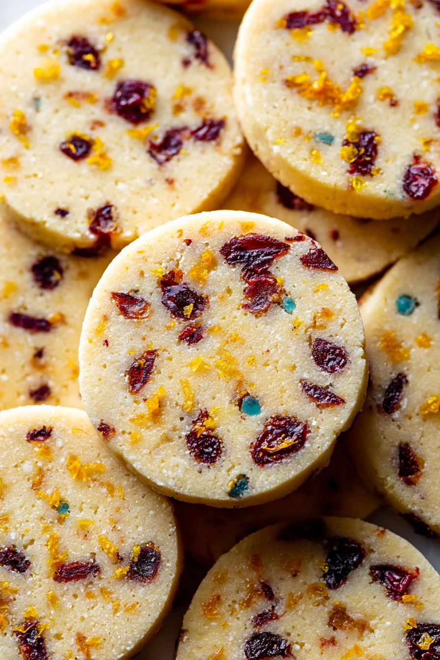 Cranberry Orange Shortbread Cookies