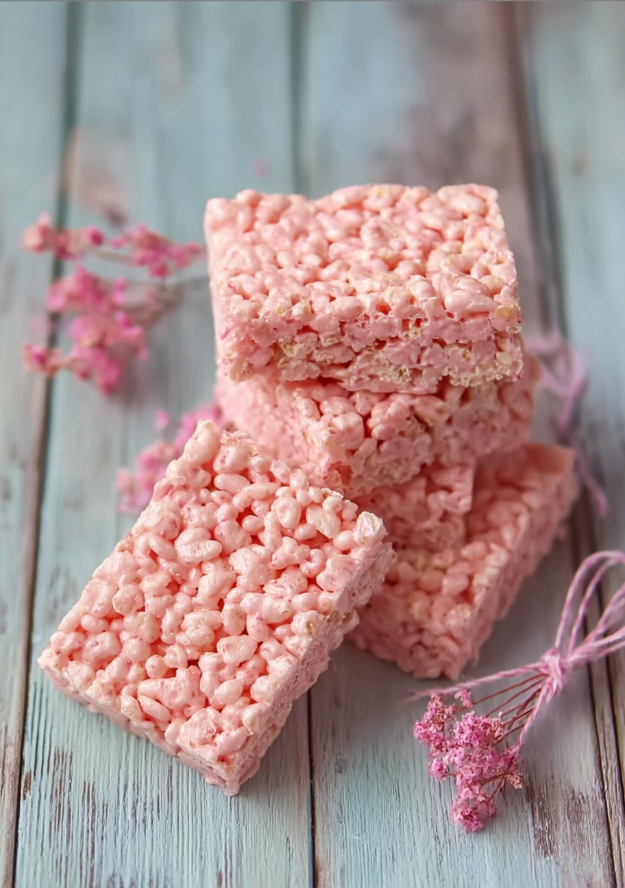 Soft Strawberry Rice Krispie Treats