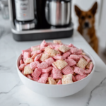 No-Bake Strawberry Shortcake Puppy Chow
