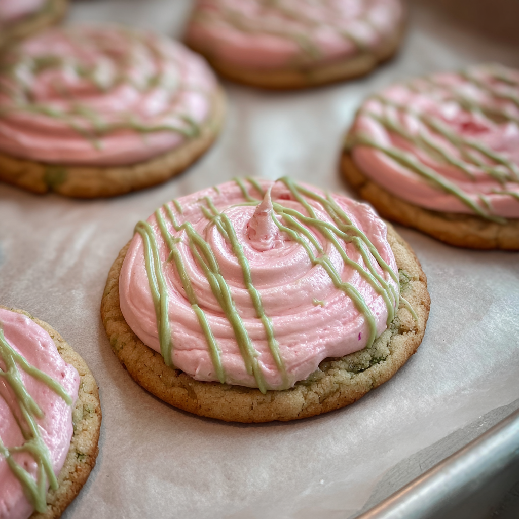 Pistachio and Raspberry Cheesecake Cookies