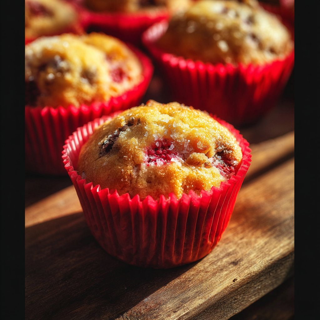 Raspberry and Dark Chocolate Muffins