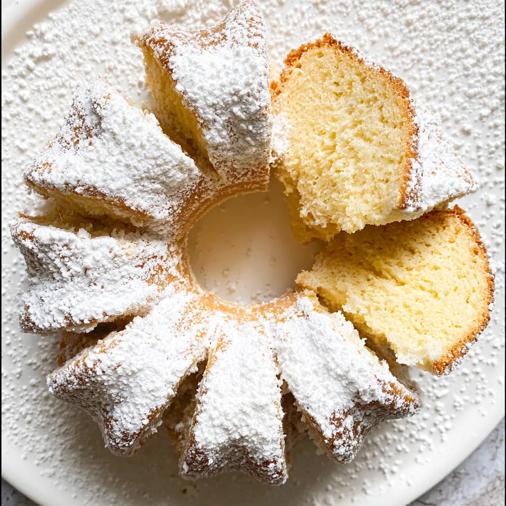 Powdered Sugar Donut Cake