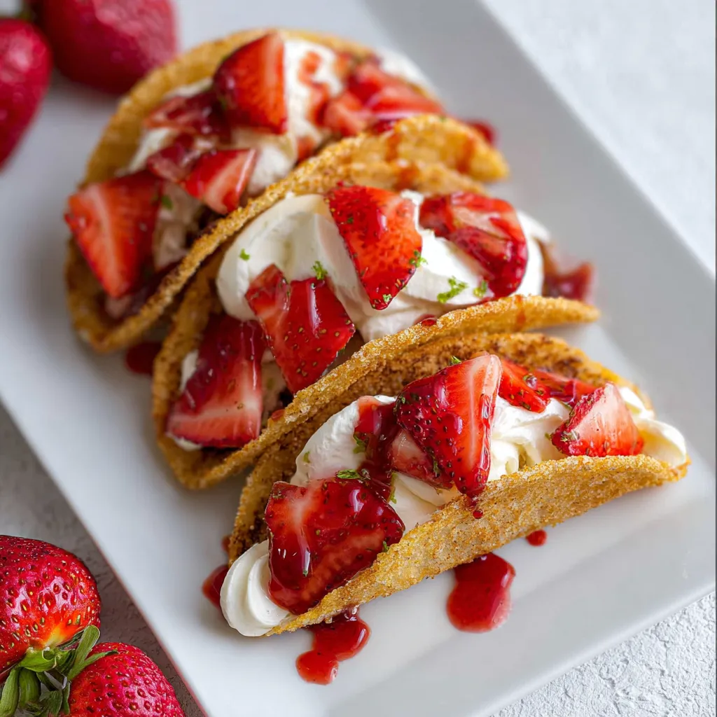 Crispy Strawberry Cheesecake Tacos