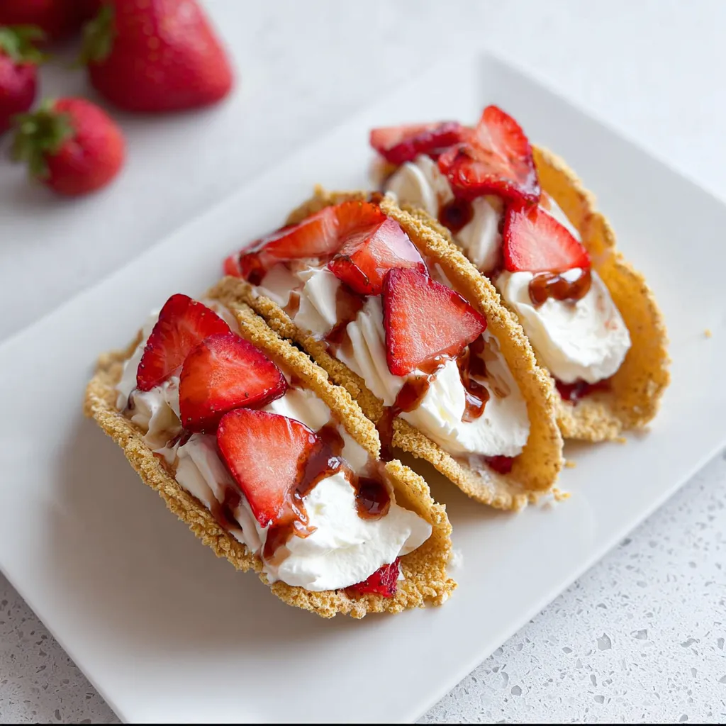 Crispy Strawberry Cheesecake Tacos