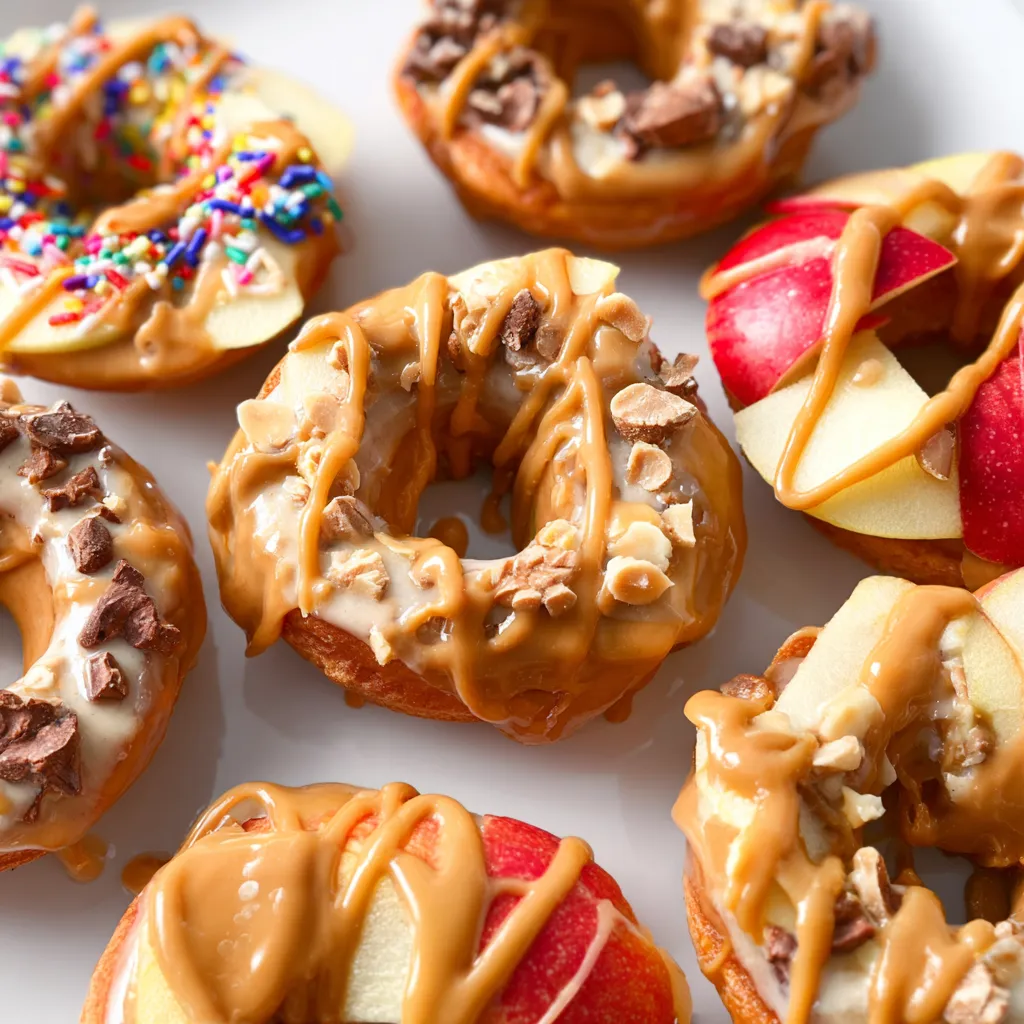 Healthy Peanut Butter Apple Donuts