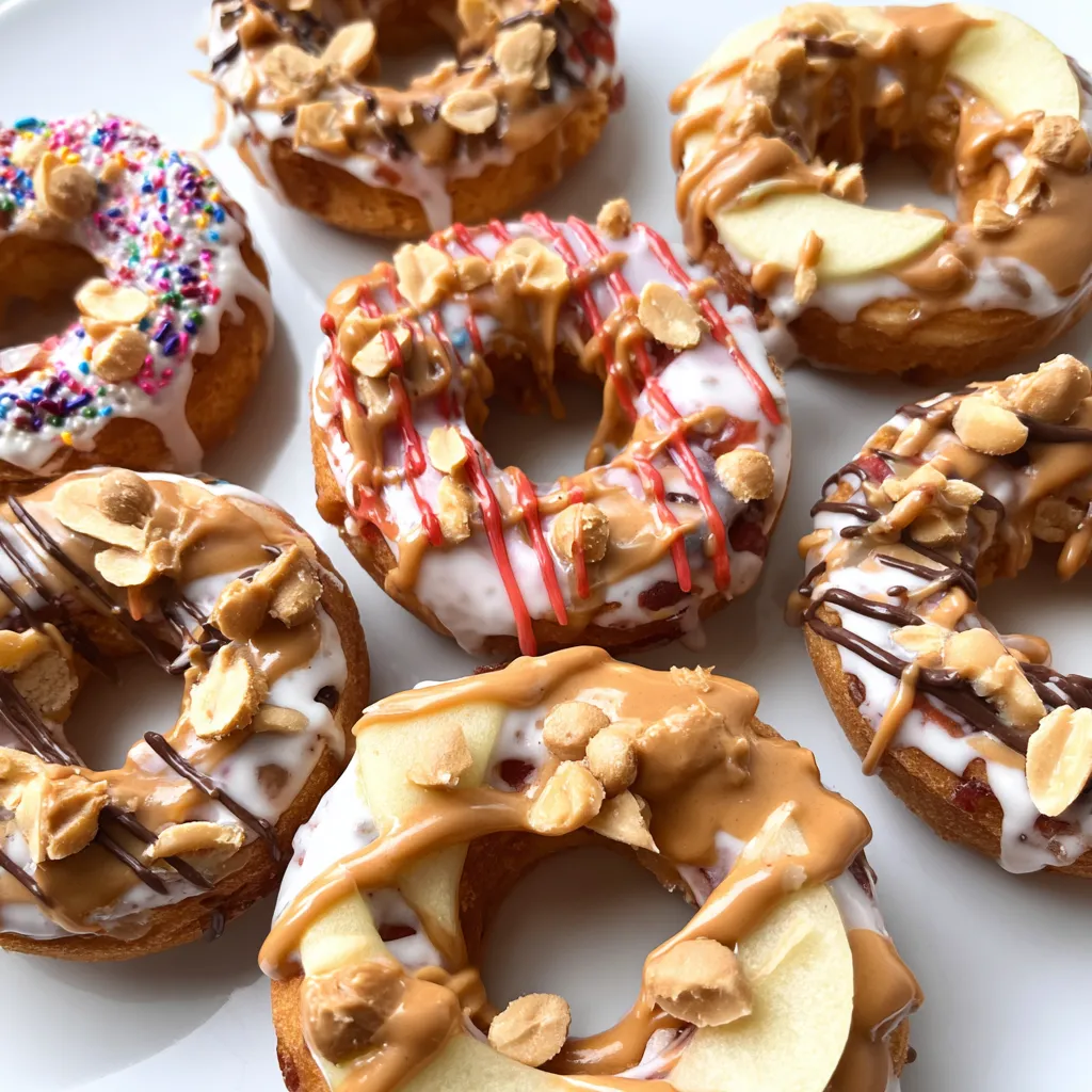 Healthy Peanut Butter Apple Donuts