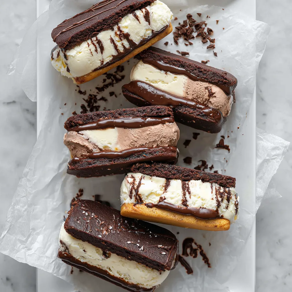 Fudgy Brownie Ice Cream Sandwiches