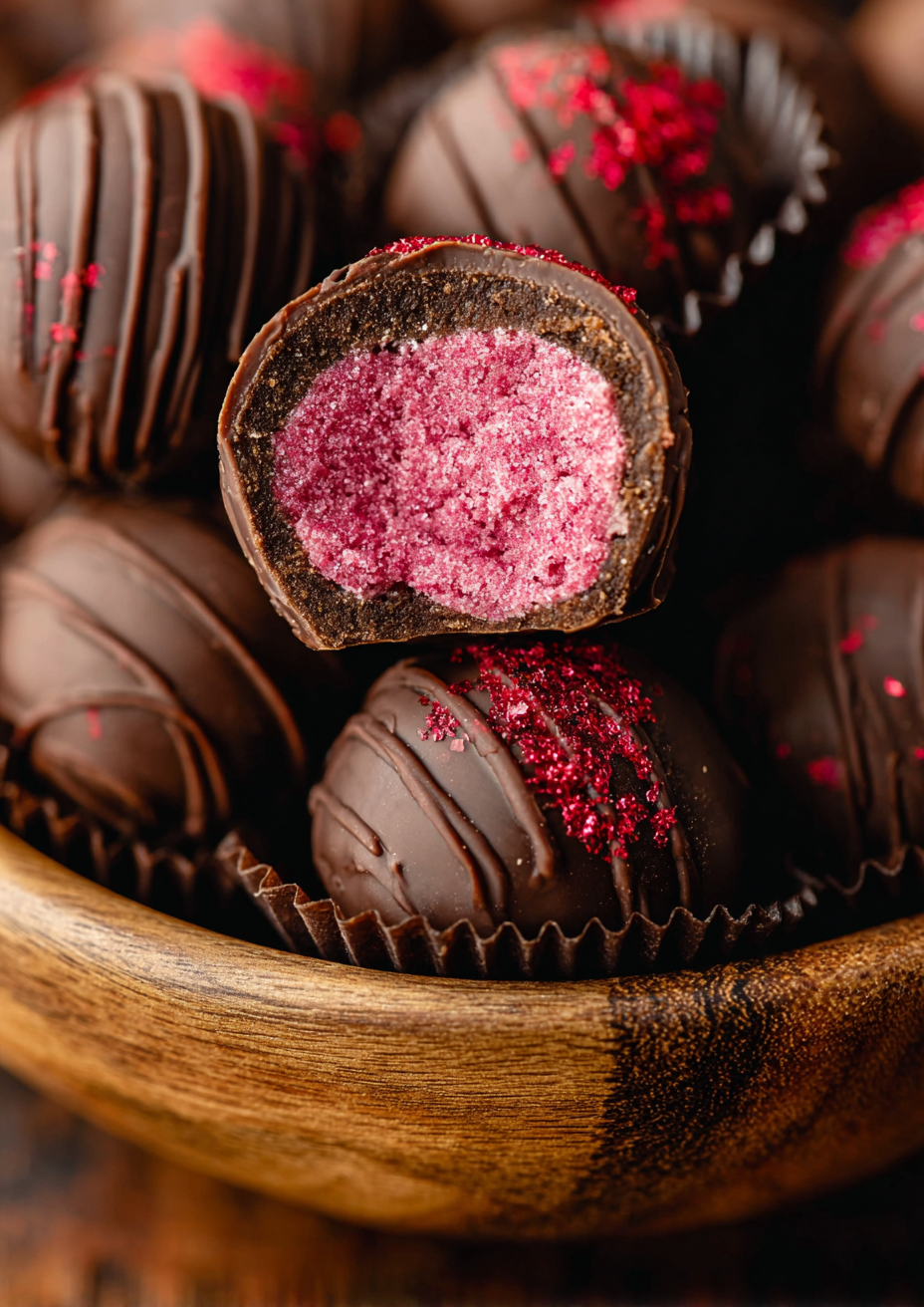 Raspberry White Chocolate Truffles