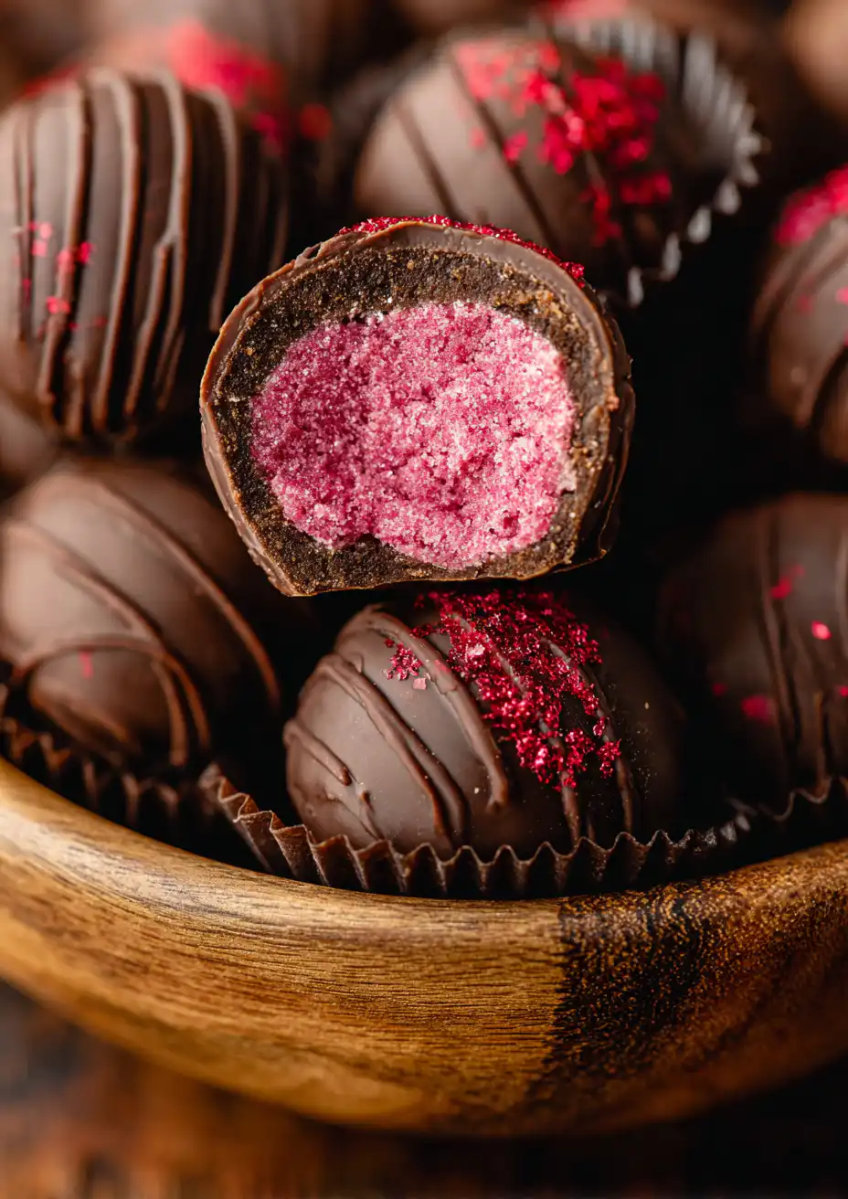 Raspberry White Chocolate Truffles