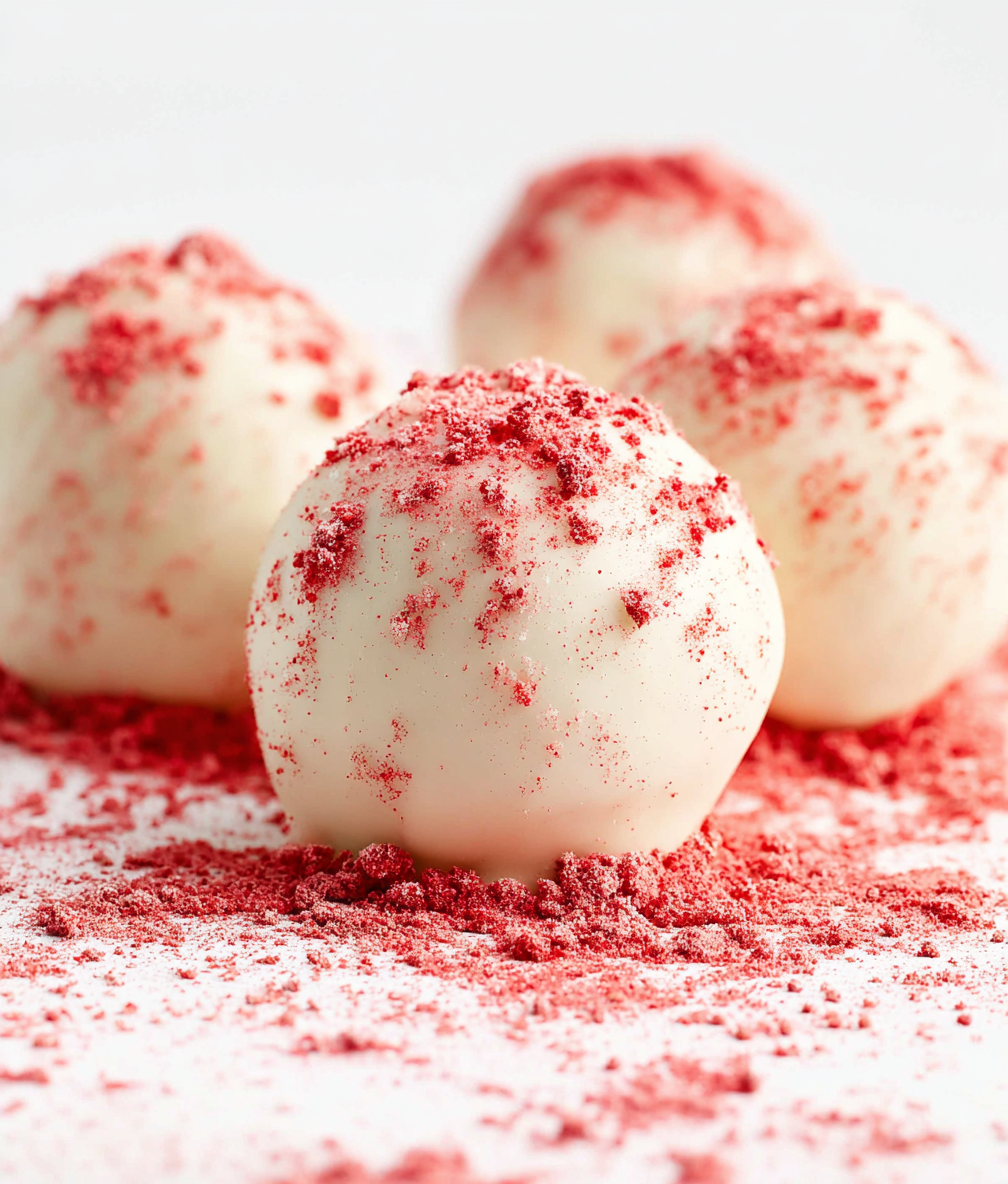 White Chocolate Strawberry Truffles