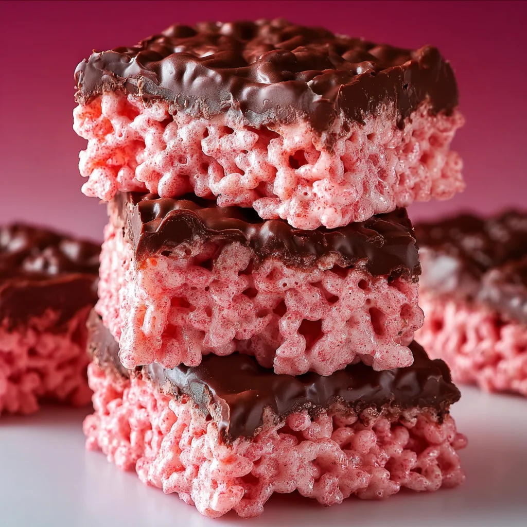 Chocolate Covered Cherry Rice Krispies Treats