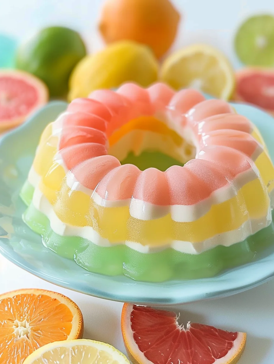 Nostalgic Rainbow Ice Cream Jello Mold