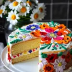 Decorative Patterned Sponge Cake