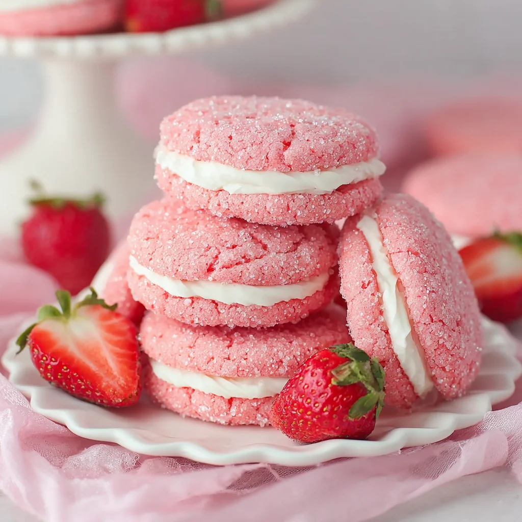 Soft Strawberry Cake Mix Cookies