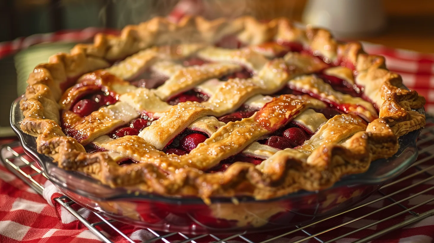 Lattice Topped Rhubarb Orange Pie
