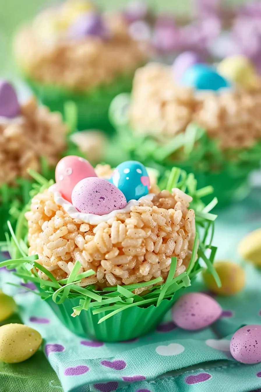 Easter Rice Krispie Treats with Mini Eggs & White Chocolate