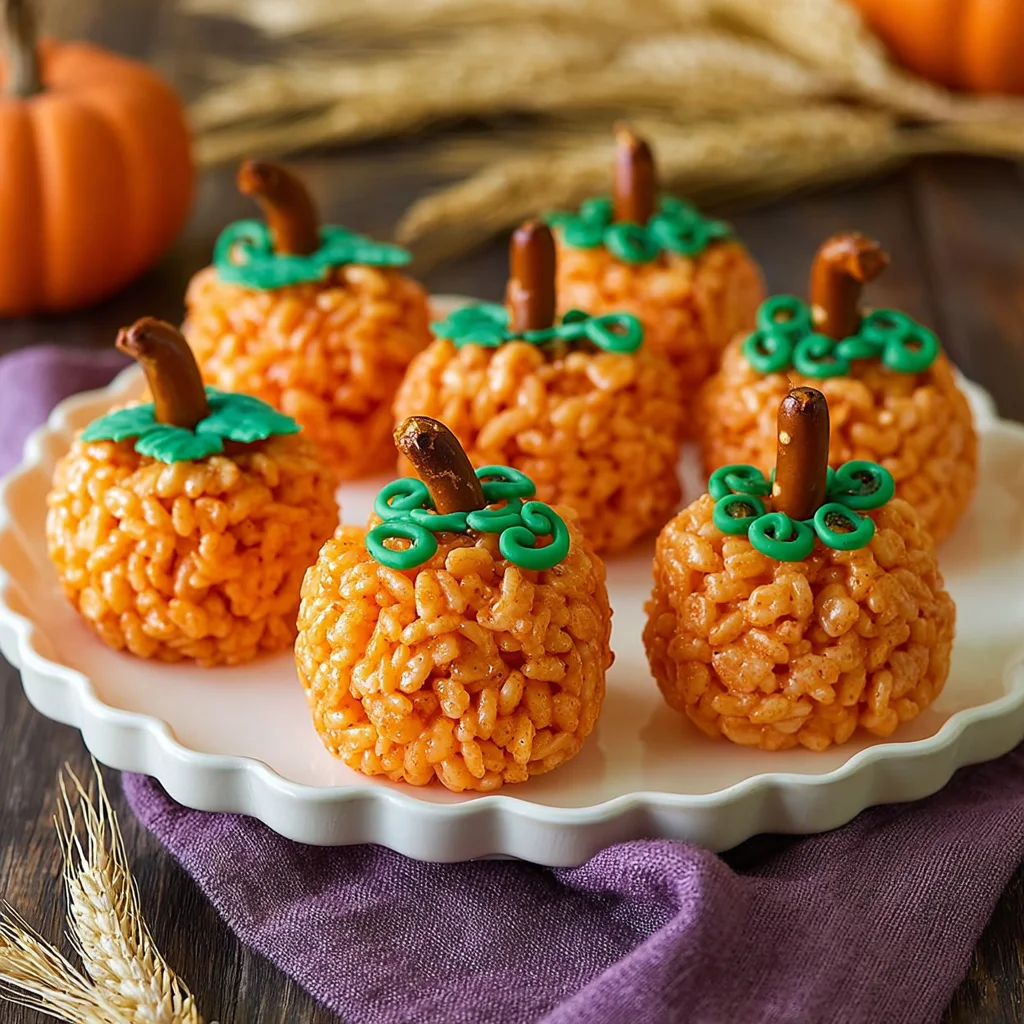 Rice Krispie Treat Pumpkins