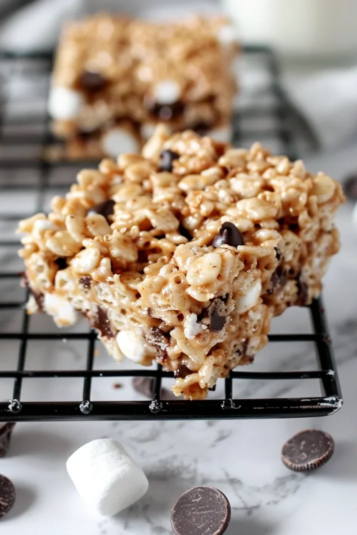 Chewy Chocolate Chip Rice Crispy Treats
