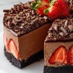 No-Bake Chocolate Strawberry Mousse Cake
