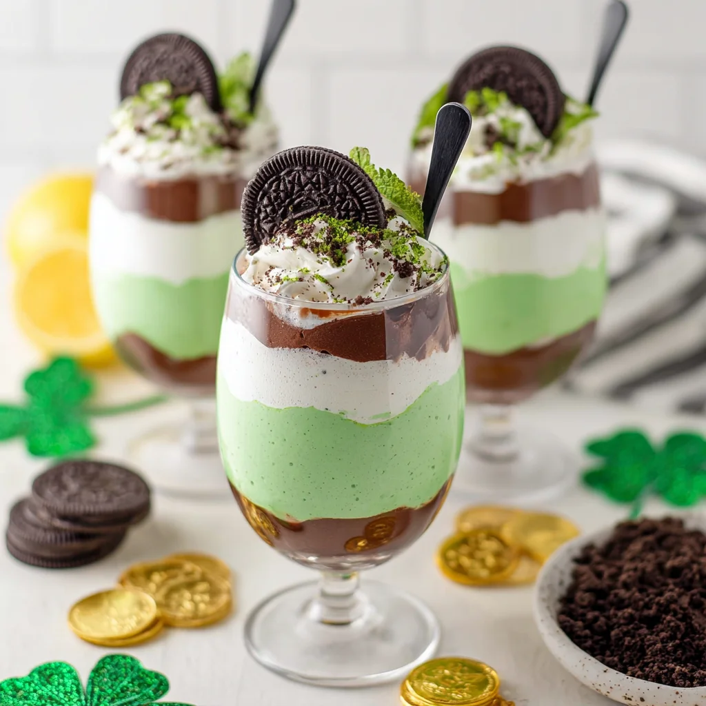 St. Patrick’s Day Pudding Cups