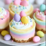 No-Bake Rainbow Mini Cheesecakes