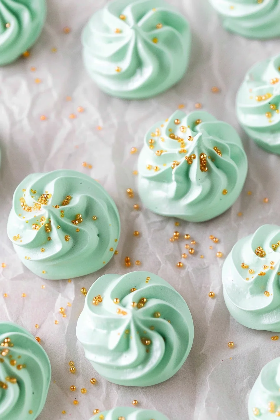 Green Meringue Medallions