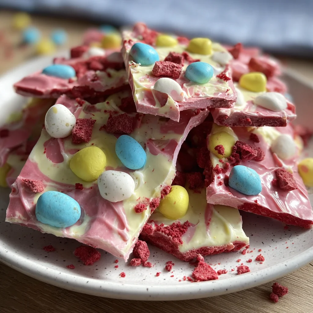 Triple Chocolate Easter Bark with Ruby Swirls