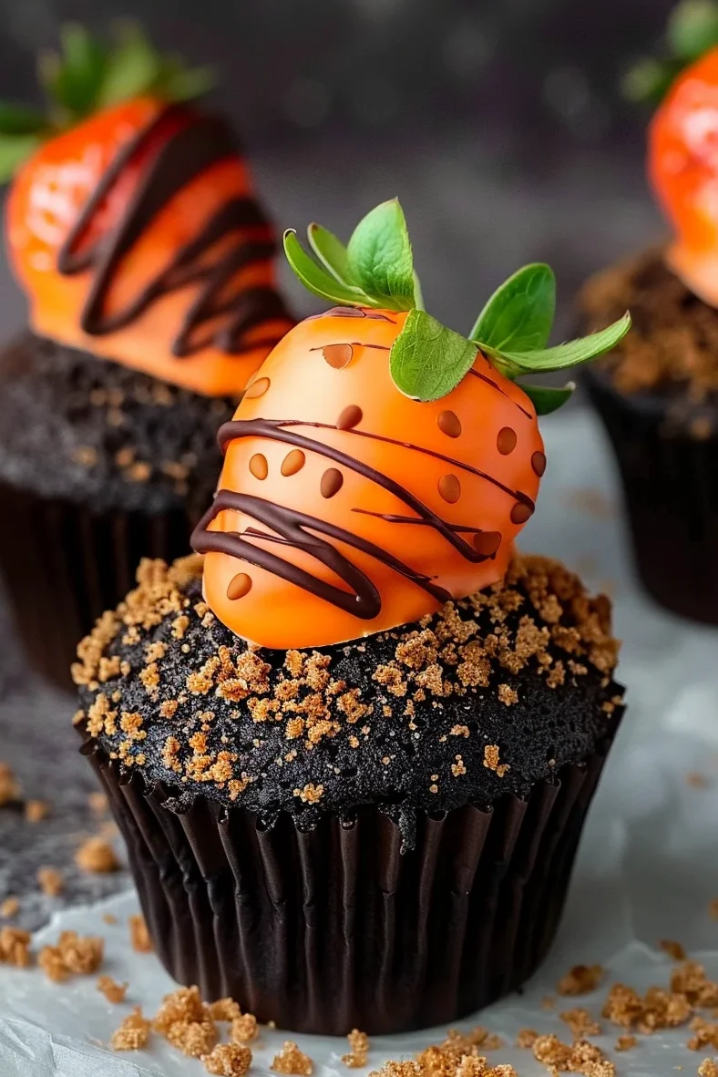 Chocolate Carrot Patch Cupcakes