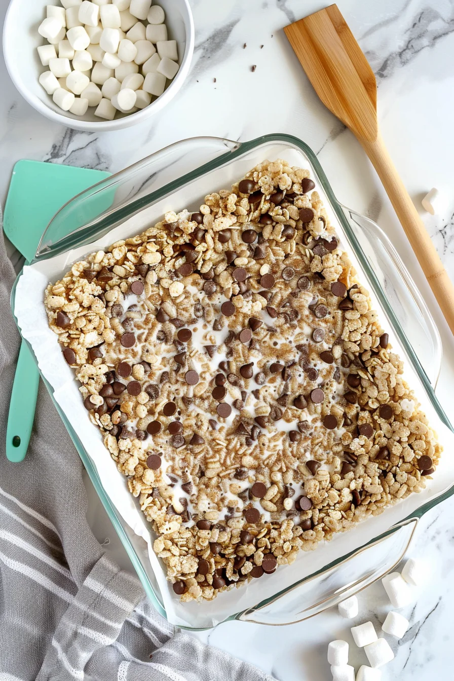 Chewy Chocolate Chip Rice Crispy Treats