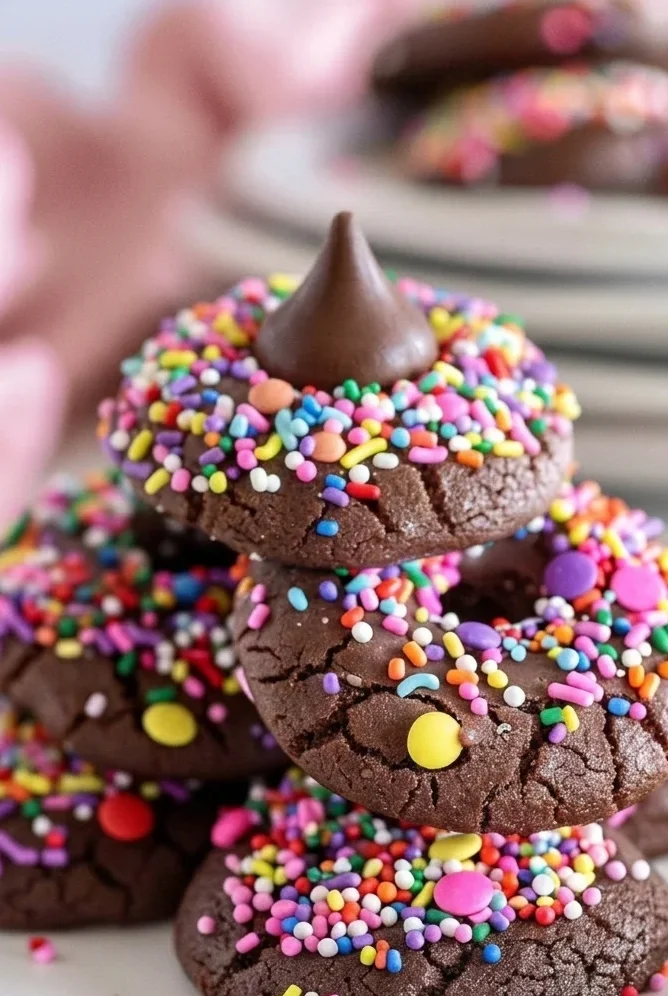 Fudgy Brownie Mix Chocolate Kiss Cookies