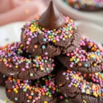 Fudgy Brownie Mix Chocolate Kiss Cookies
