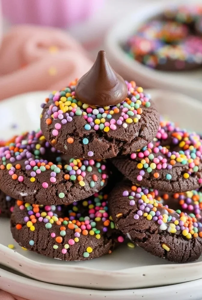 Fudgy Brownie Mix Chocolate Kiss Cookies