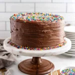 The Ultimate Moist Yellow Cake with Chocolate Sour Cream Frosting