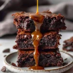 Fudgy Sourdough Caramel Brownies