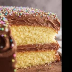 The Ultimate Moist Yellow Cake with Chocolate Sour Cream Frosting
